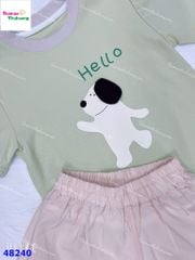 Bộ áo xanh cún Hello