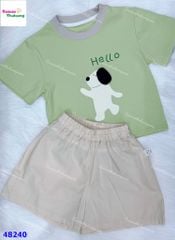 Bộ áo xanh cún Hello