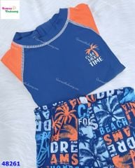 Bộ bơi xanh đen tay cam
