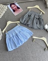 Chân váy bí caro đen