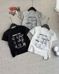 Áo đen Hello kitty trắng