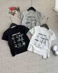 Áo trắng Hello kitty đen