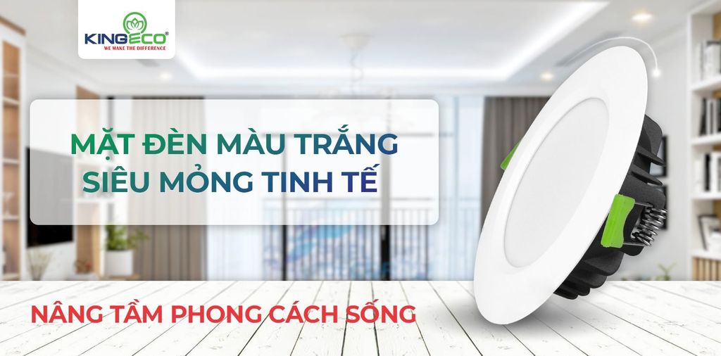 Đèn Âm Trần KingEco Mặt Trắng 7W - Chip LED Samsung, Siêu Mỏng
