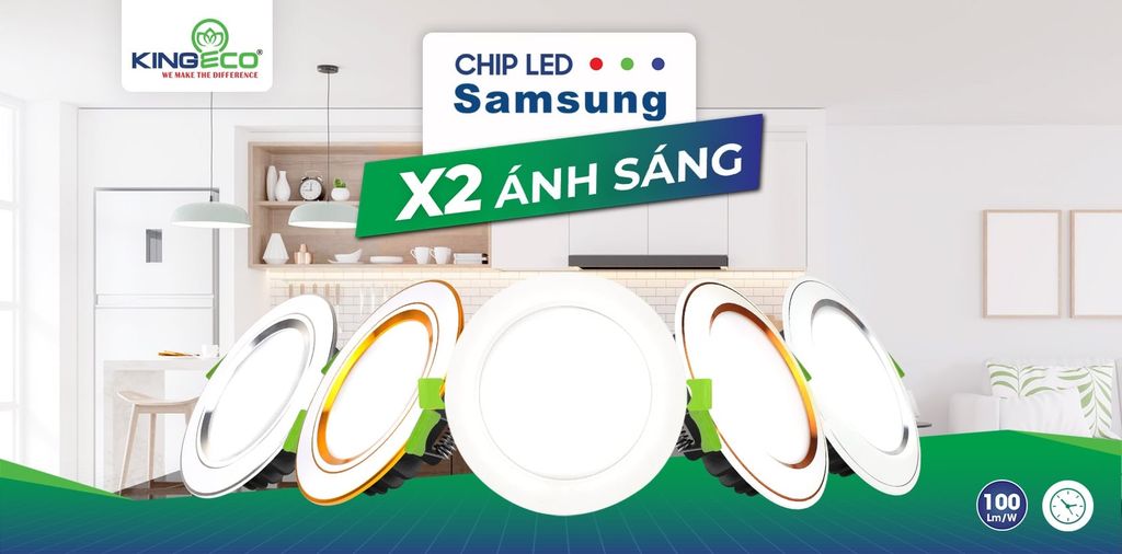 Đèn Âm Trần KingEco Mặt Trắng 7W - Chip LED Samsung, Siêu Mỏng