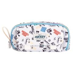 Hộp Bút Disney Mickey Màu Xanh Họa Tiết Comic - Bóp Đựng Bút Học Sinh Nhiều Ngăn Có Quai Cầm Tiện Lợi