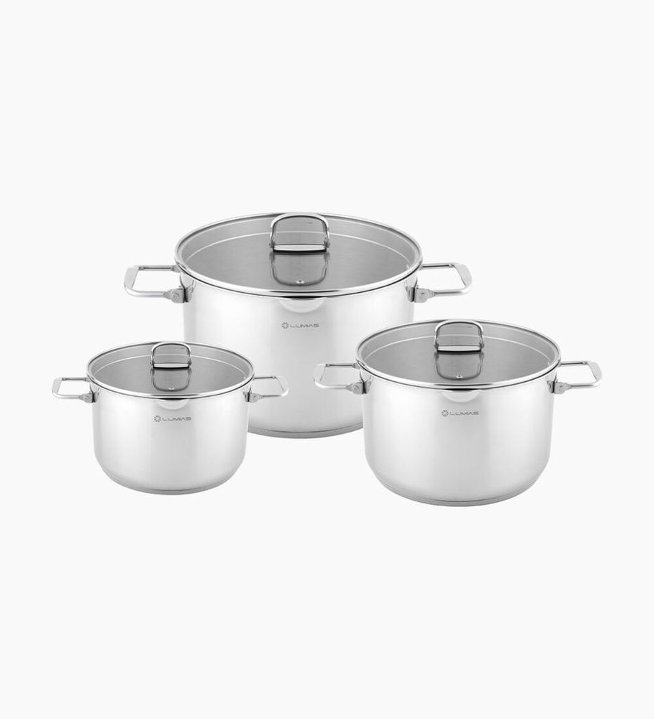 Bộ nồi inox 3 món cao cấp Lumias NOVA Cookware