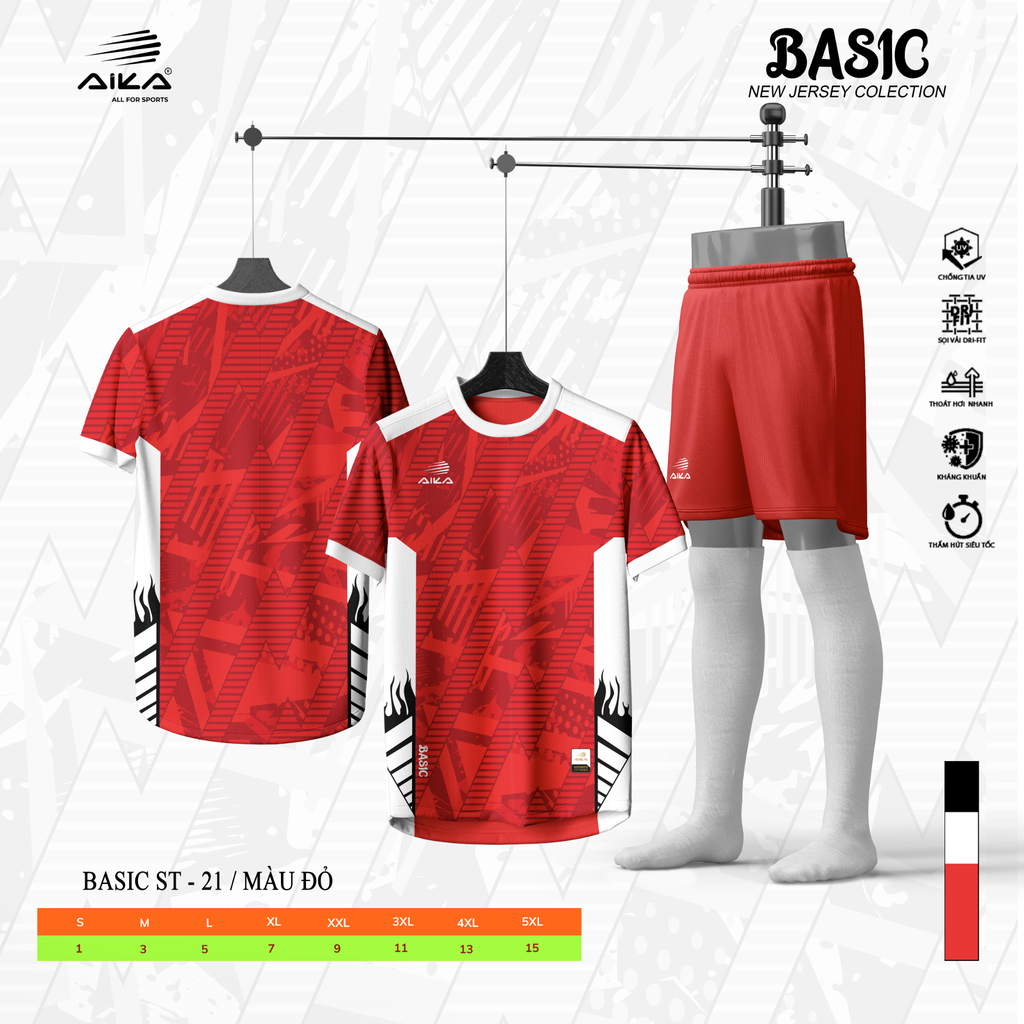 Quần Áo Bóng Đá Aika Siêu Tốc 21 - BASIC