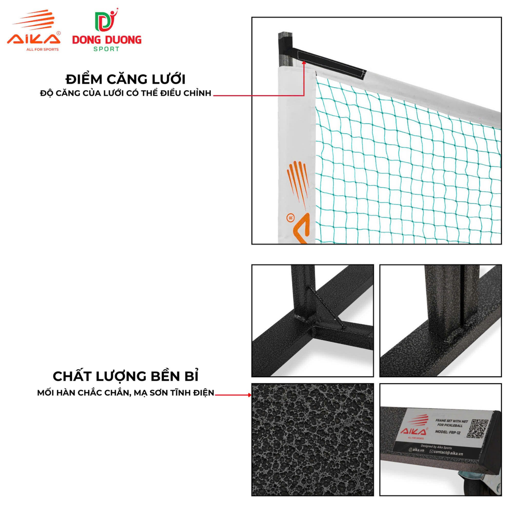 Bộ lưới kèm khung Pickleball Aika FRP-12