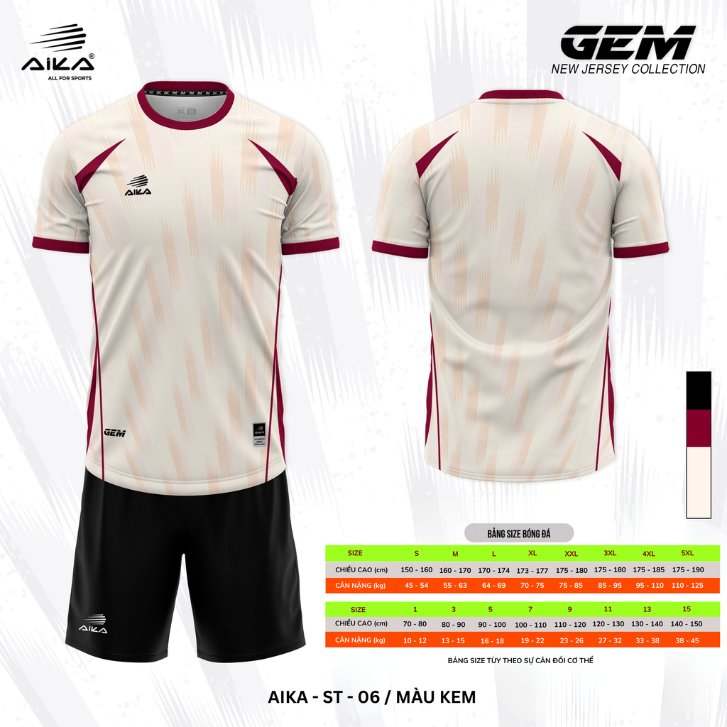 Quần Áo Bóng Đá Aika Siêu Tốc 03 - GEM