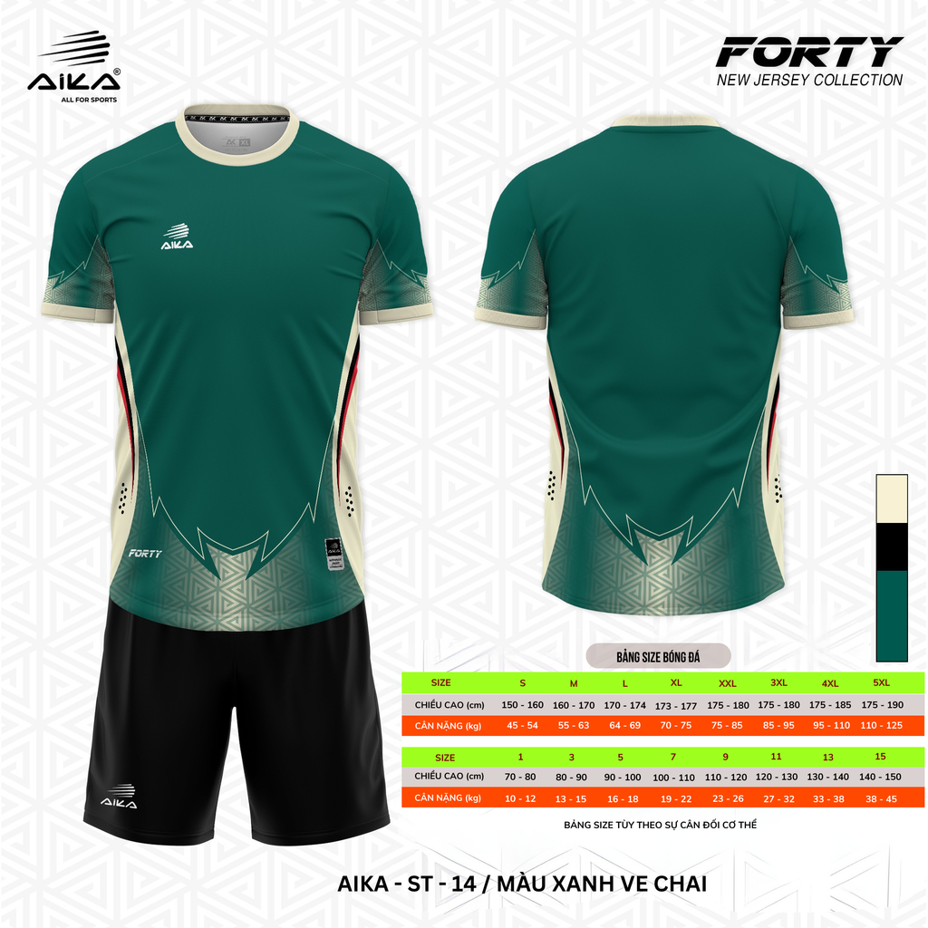 Quần Áo Bóng Đá Aika Siêu Tốc 10 - FORTY