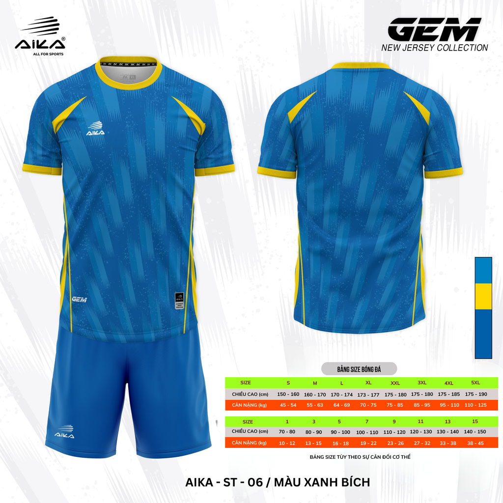 Quần Áo Bóng Đá Aika Siêu Tốc 03 - GEM