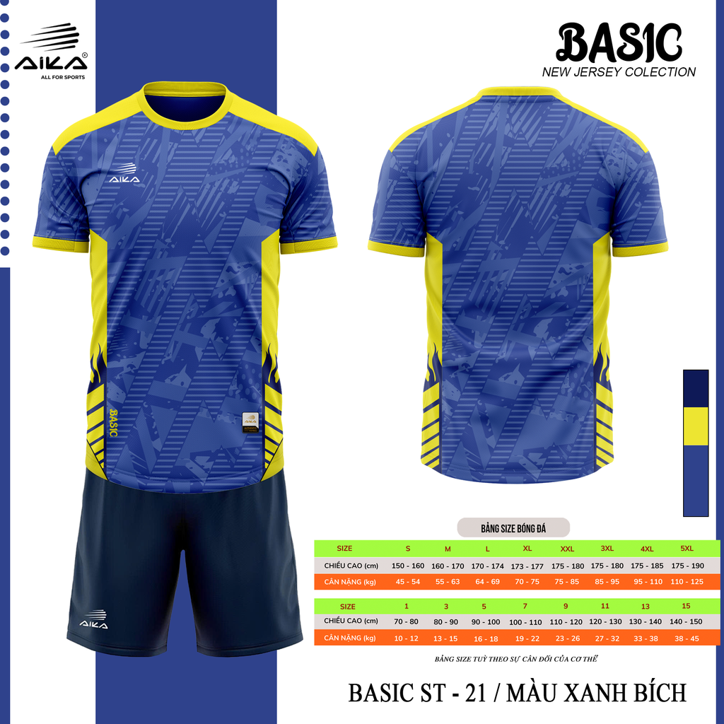 Quần Áo Bóng Đá Aika Siêu Tốc 21 - BASIC