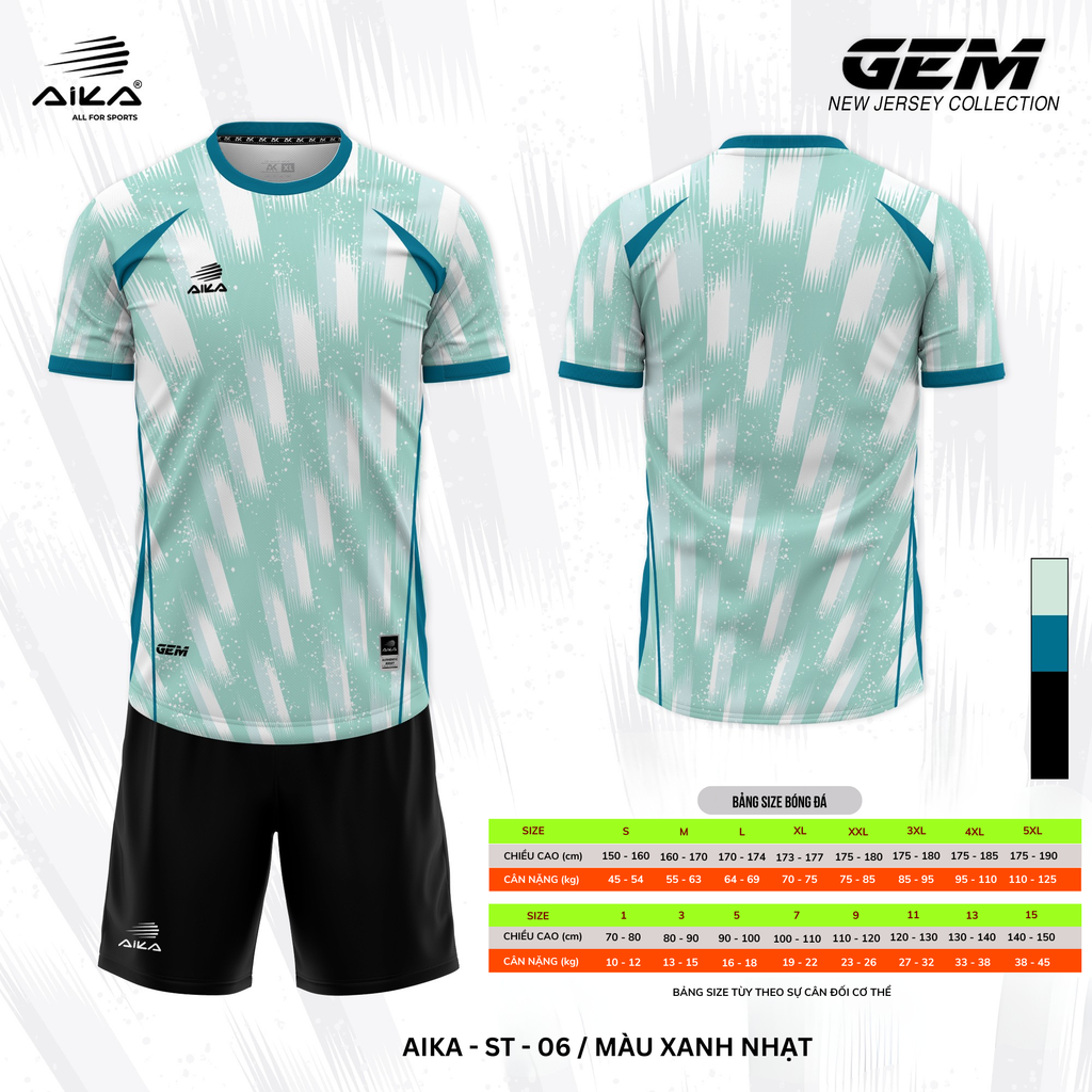 Quần Áo Bóng Đá Aika Siêu Tốc 03 - GEM
