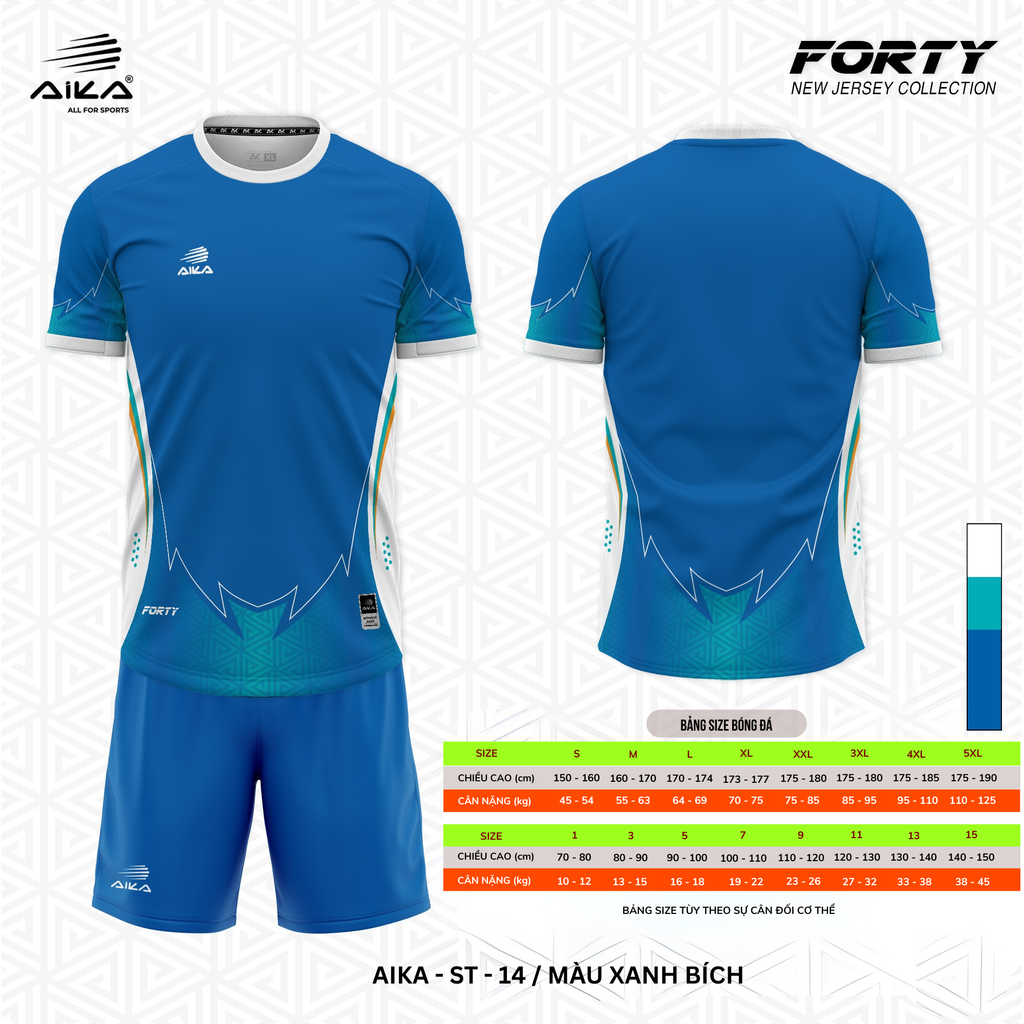 Quần Áo Bóng Đá Aika Siêu Tốc 10 - FORTY