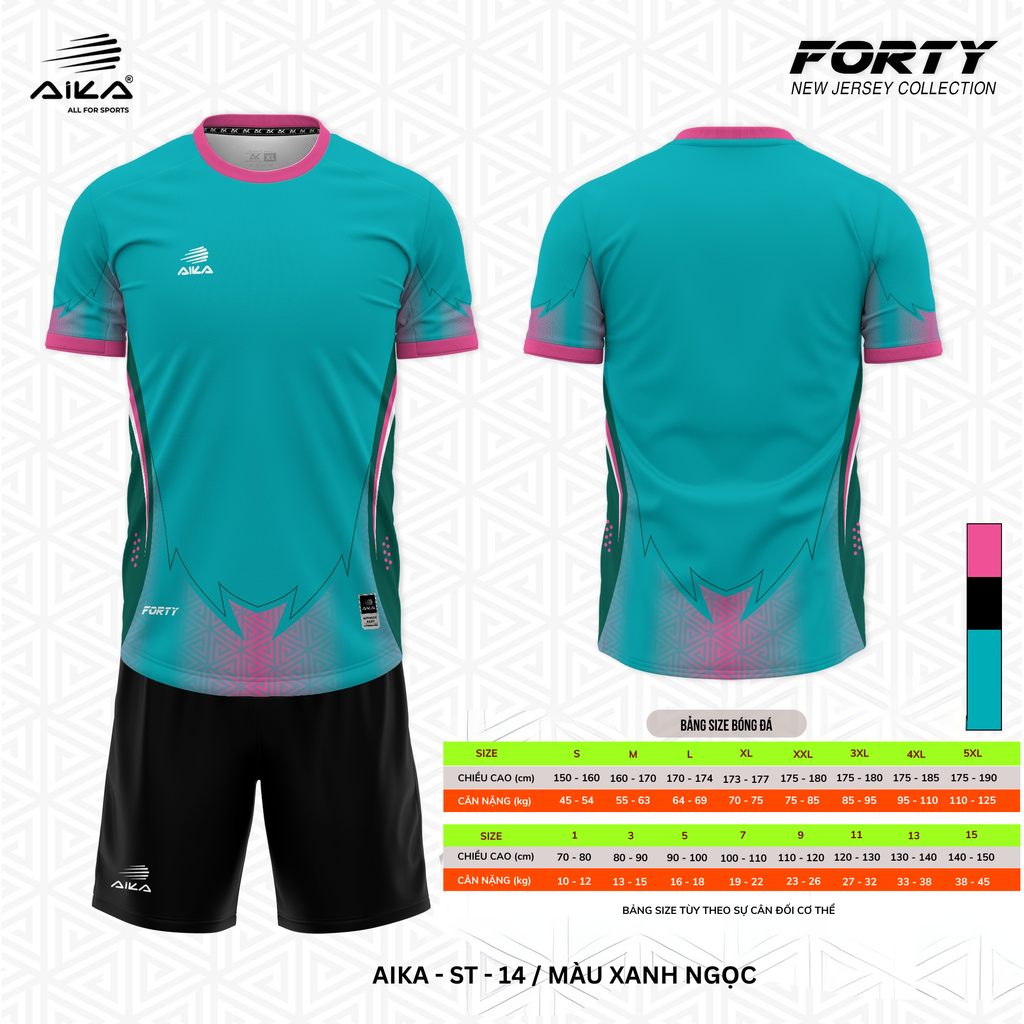 Quần Áo Bóng Đá Aika Siêu Tốc 10 - FORTY