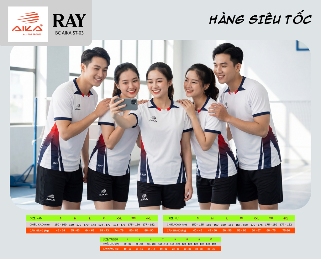 Quần Áo Bóng Chuyền Aika Siêu Tốc 03 - RAY