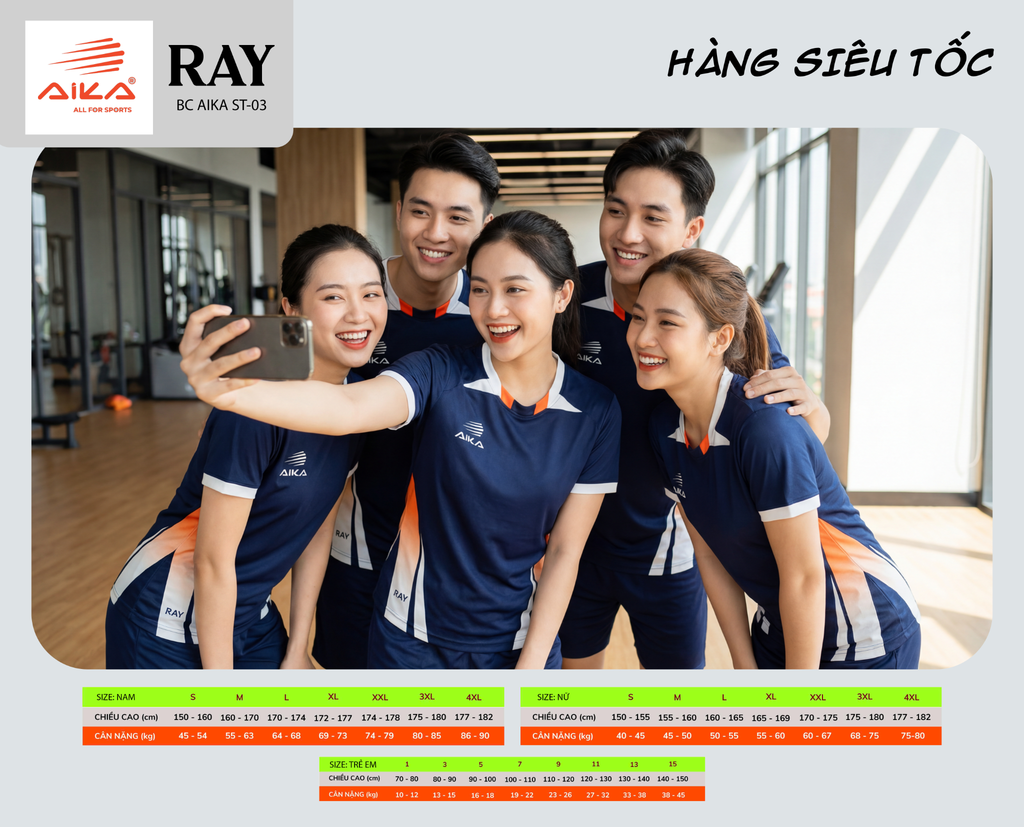 Quần Áo Bóng Chuyền Aika Siêu Tốc 03 - RAY