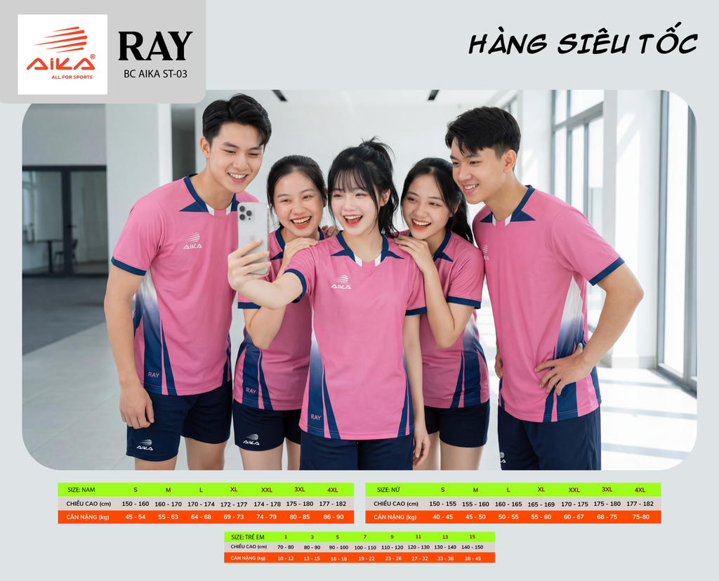 Quần Áo Bóng Chuyền Aika Siêu Tốc 03 - RAY