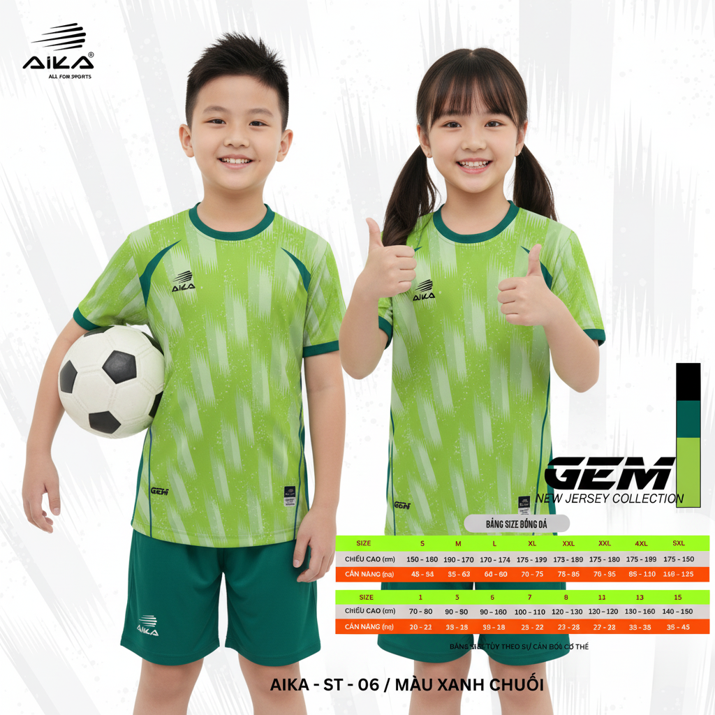 Quần Áo Bóng Đá Aika Siêu Tốc 03 - GEM