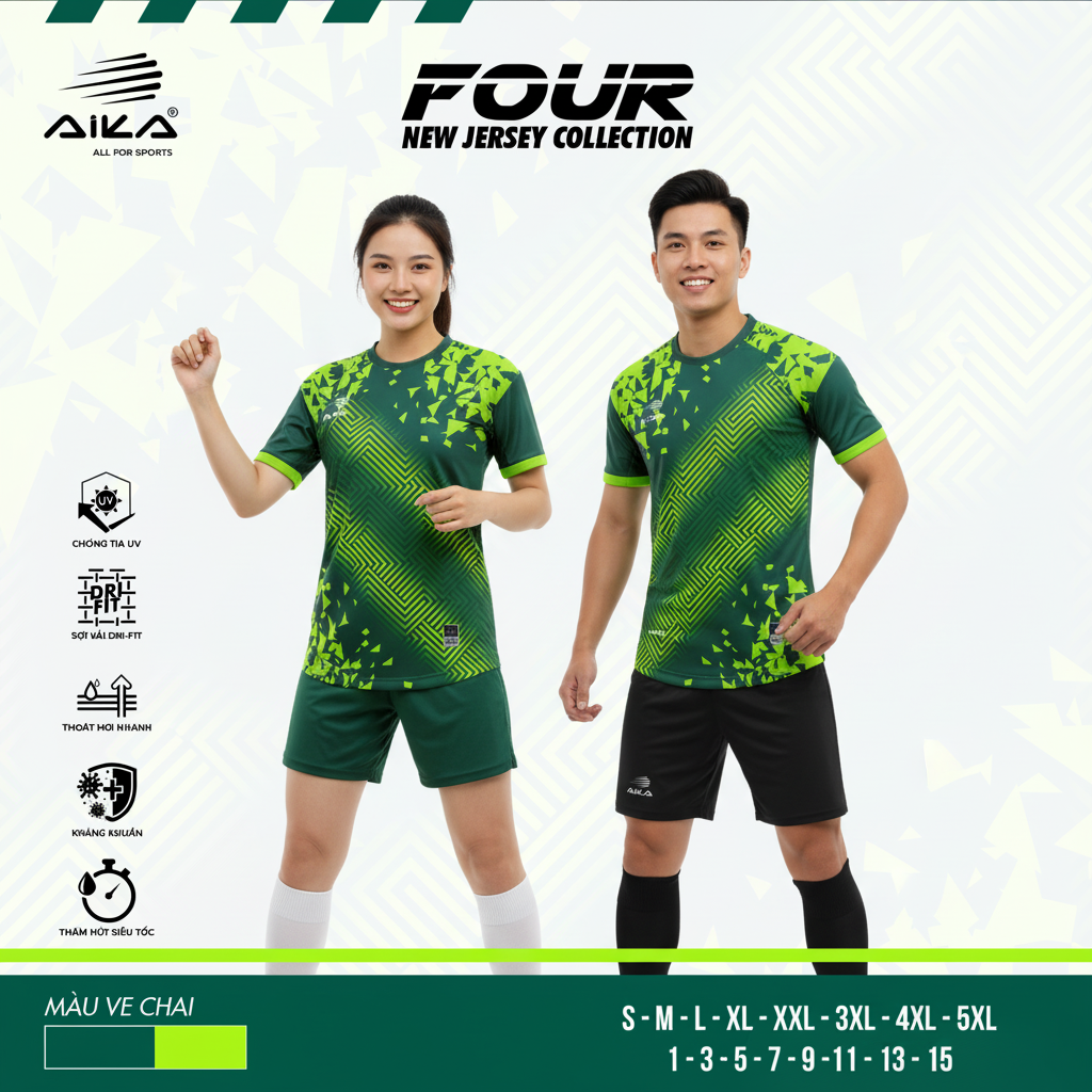 Quần Áo Bóng Đá Aika Siêu Tốc 14 - FOUR