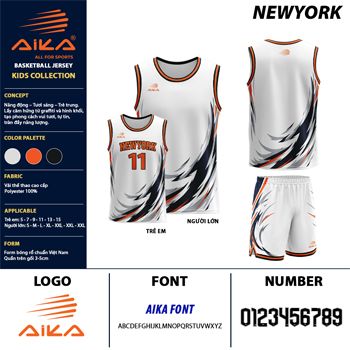 Bộ Áo Bóng Rổ Aika ST NEWOYRK