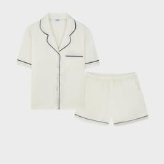 Bộ Đồ Nữ Lamode Pijama ngắn tay lụa satin mềm mát LST051MAH0