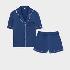 Bộ Đồ Nữ Lamode Pijama ngắn tay lụa satin mềm mát LST051MAH0