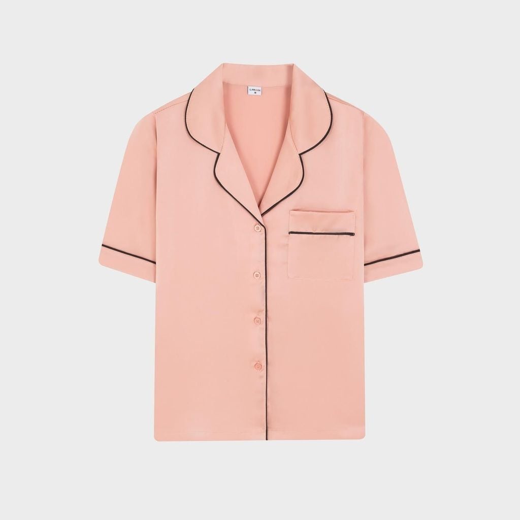 Bộ Đồ Nữ Lamode Pijama ngắn tay lụa satin mềm mát LST051MAH0