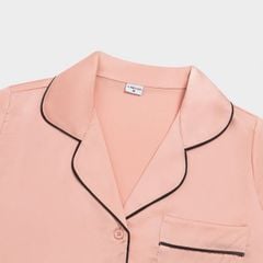 Bộ Đồ Nữ Lamode Pijama ngắn tay lụa satin mềm mát LST051MAH0