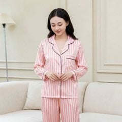 Bộ đồ Pijama dài tay nữ Lamode họa tiết kẻ LLH002EDP01