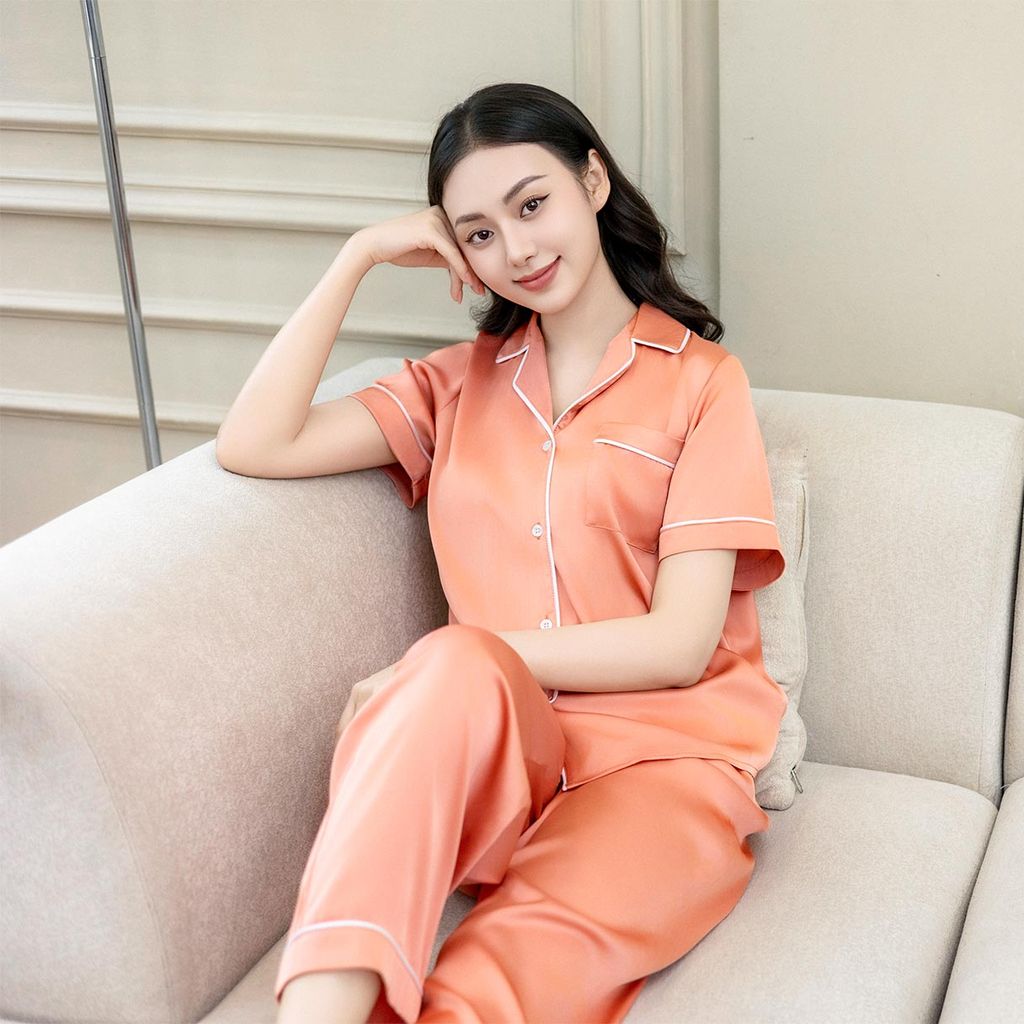 Bộ Đồ Mùa Hè Nữ Áo Tay Cộc Quần Dài Lụa Latin Lamode LST032AS0