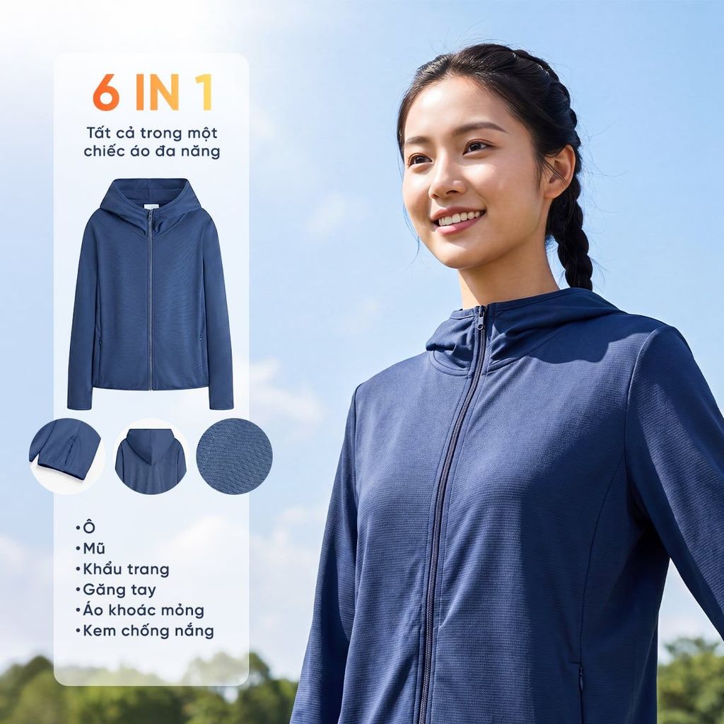 Áo Khoác Chống Nắng Ngăn Tia UV Đến 97% Lamode LSN002EDP01
