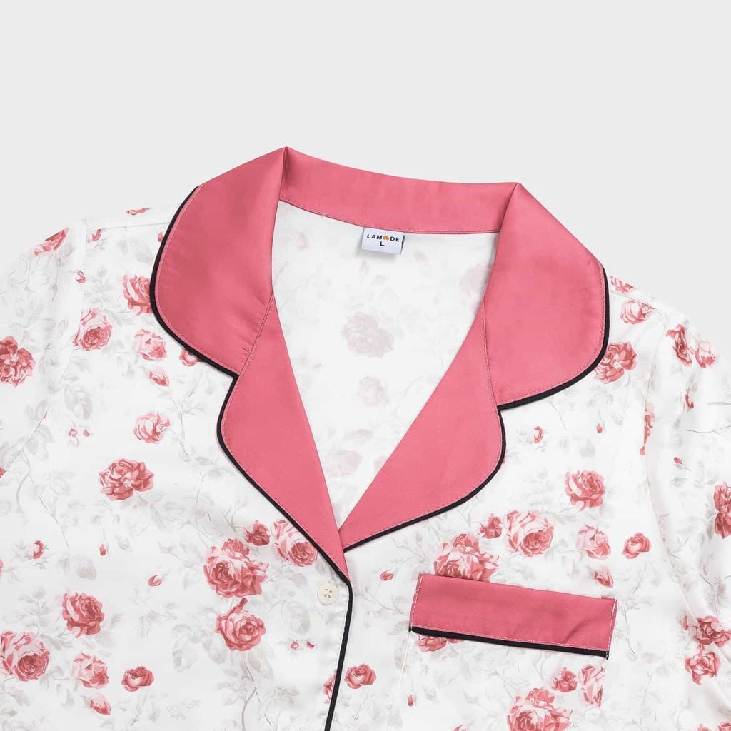 Bộ đồ Pijama nữ lụa latin tay ngắn quần đùi Lamode LST003EDP01