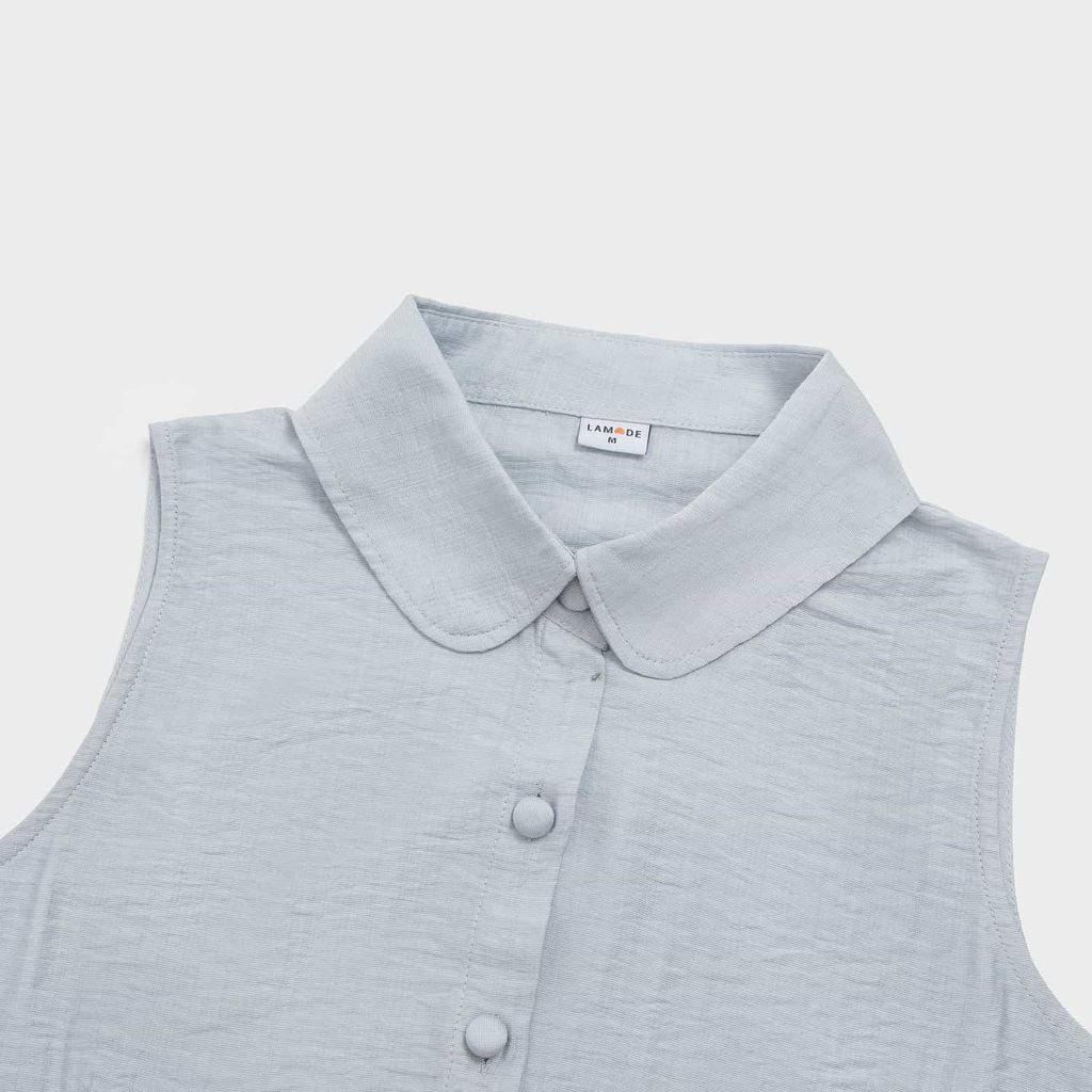 Bộ đồ nữ áo sát nách cổ sen quần suông dài đũi tơ Lamode LST038AS0