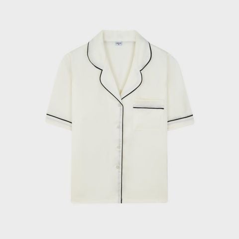 Bộ Đồ Nữ Lamode Pijama ngắn tay lụa satin mềm mát LST051MAH0