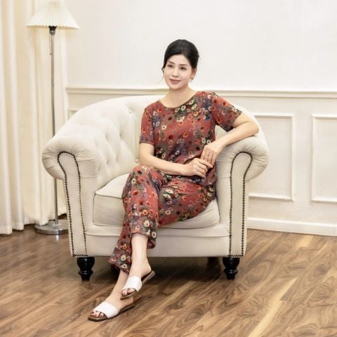 Bộ Đồ Mùa Hè Nữ Áo Tay Cộc Quần Dài Lamode LST029AS0