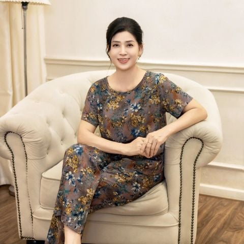 Bộ Đồ Mùa Hè Nữ Áo Tay Cộc Quần Dài Lamode LST029AS0