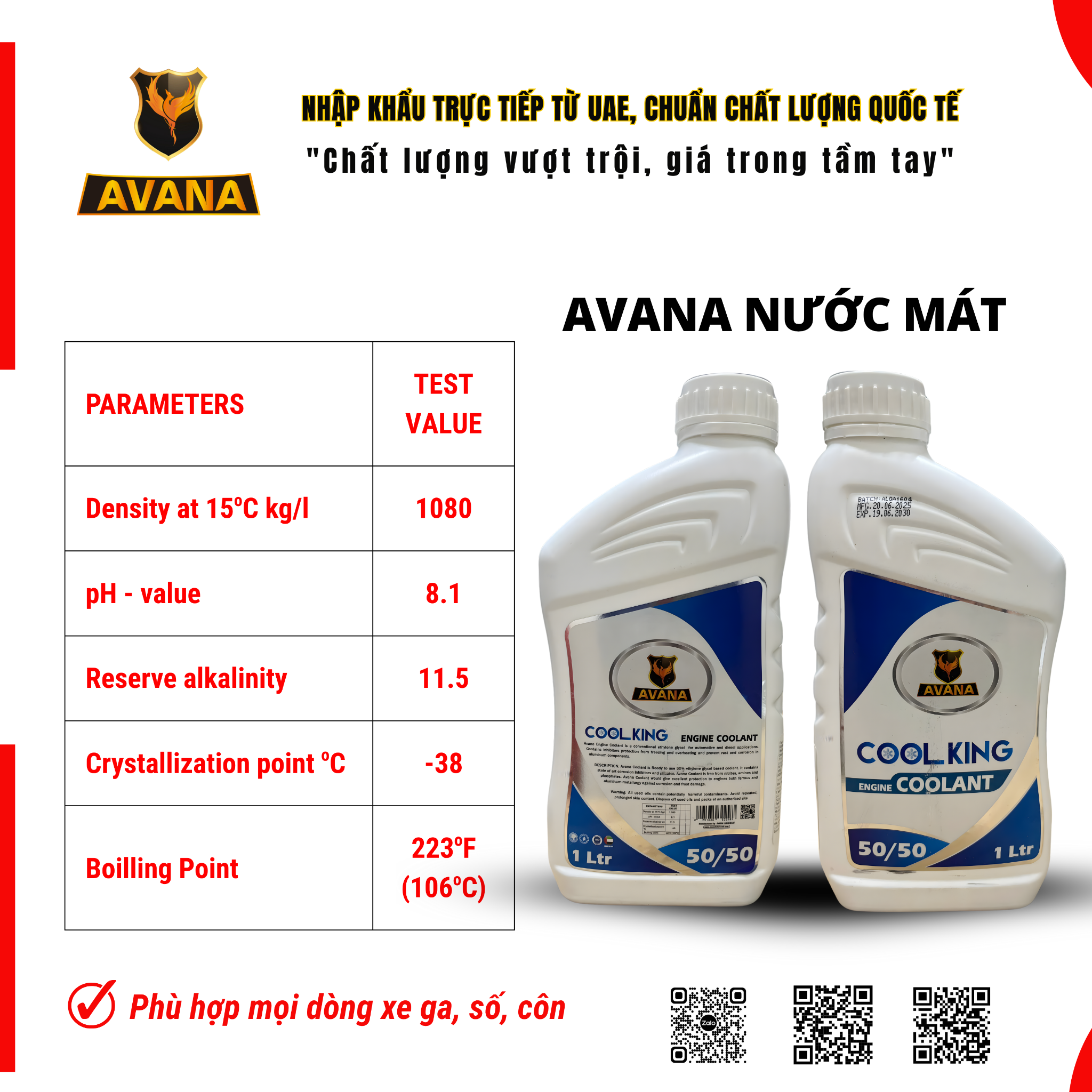  NƯỚC MÁT AVANA COOLKING Không cần pha 1000ML 