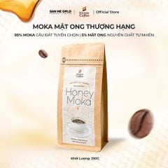 Cà Phê Hạt Rang Honey Moka Nguyên Chất - 250g - Cafe Moka Phủ Mật Ong Chính Hãng Ban Me Gold - Honee Coffee