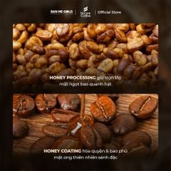 Cà Phê Hạt Rang Honey Moka Nguyên Chất - 250g - Cafe Moka Phủ Mật Ong Chính Hãng Ban Me Gold - Honee Coffee