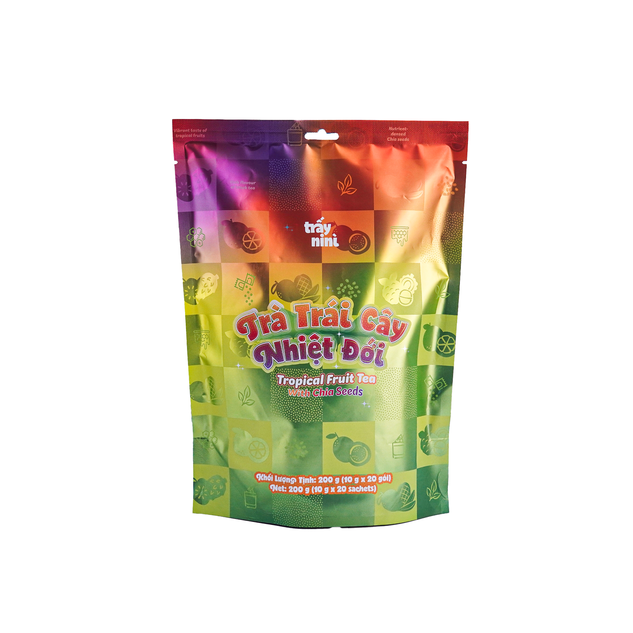 TRÀ TRÁI CÂY NHIỆT ĐỚI MIX 5 VỊ (200G) [20 GÓI VUÔNG × 10G]