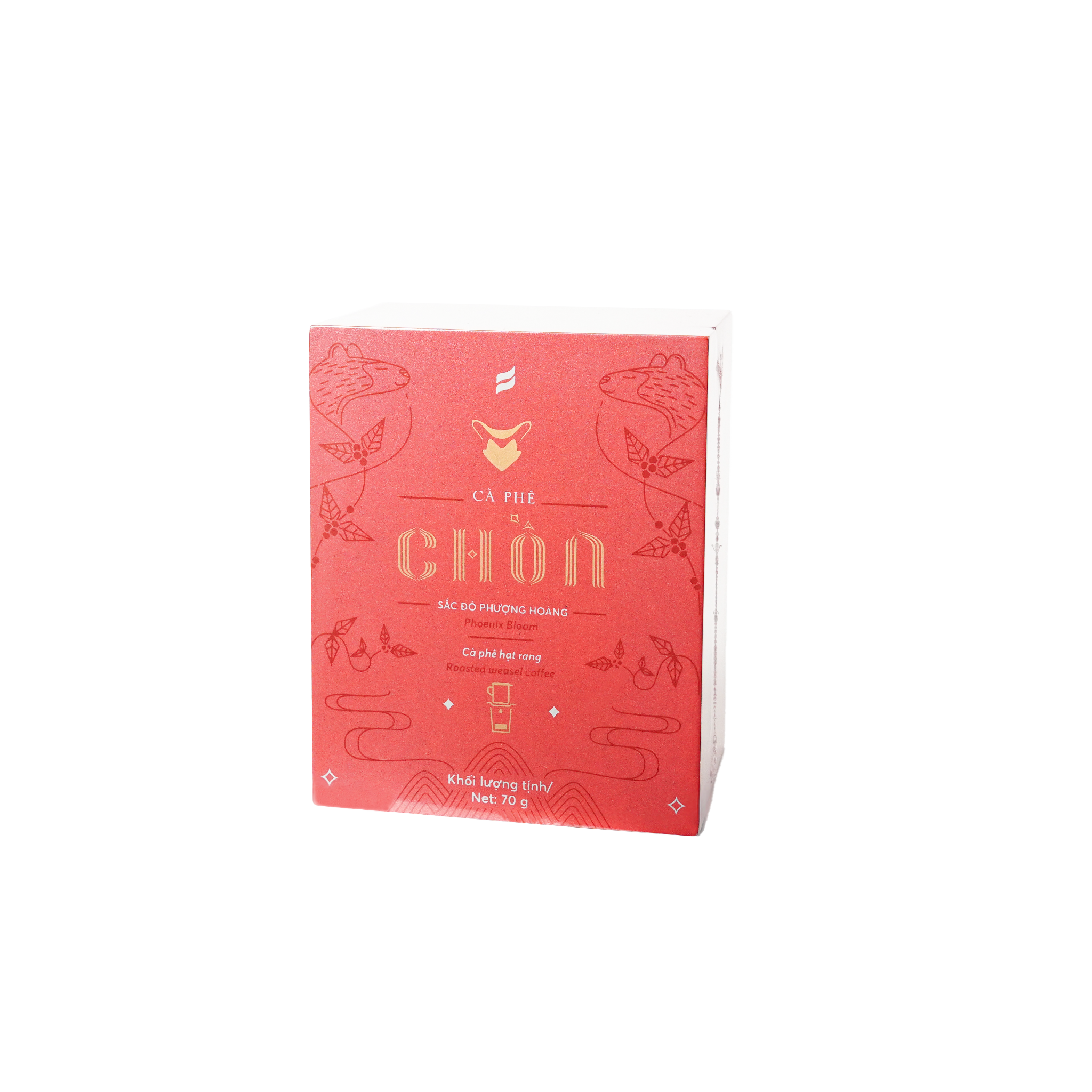 HỘP QUÀ HẠT RANG CHỒN SẮC ĐỎ PHƯỢNG HOÀNG (70g) - SƠN MÀI