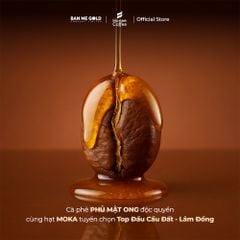 Cà Phê Hạt Rang Honey Moka Nguyên Chất - 250g - Cafe Moka Phủ Mật Ong Chính Hãng Ban Me Gold - Honee Coffee