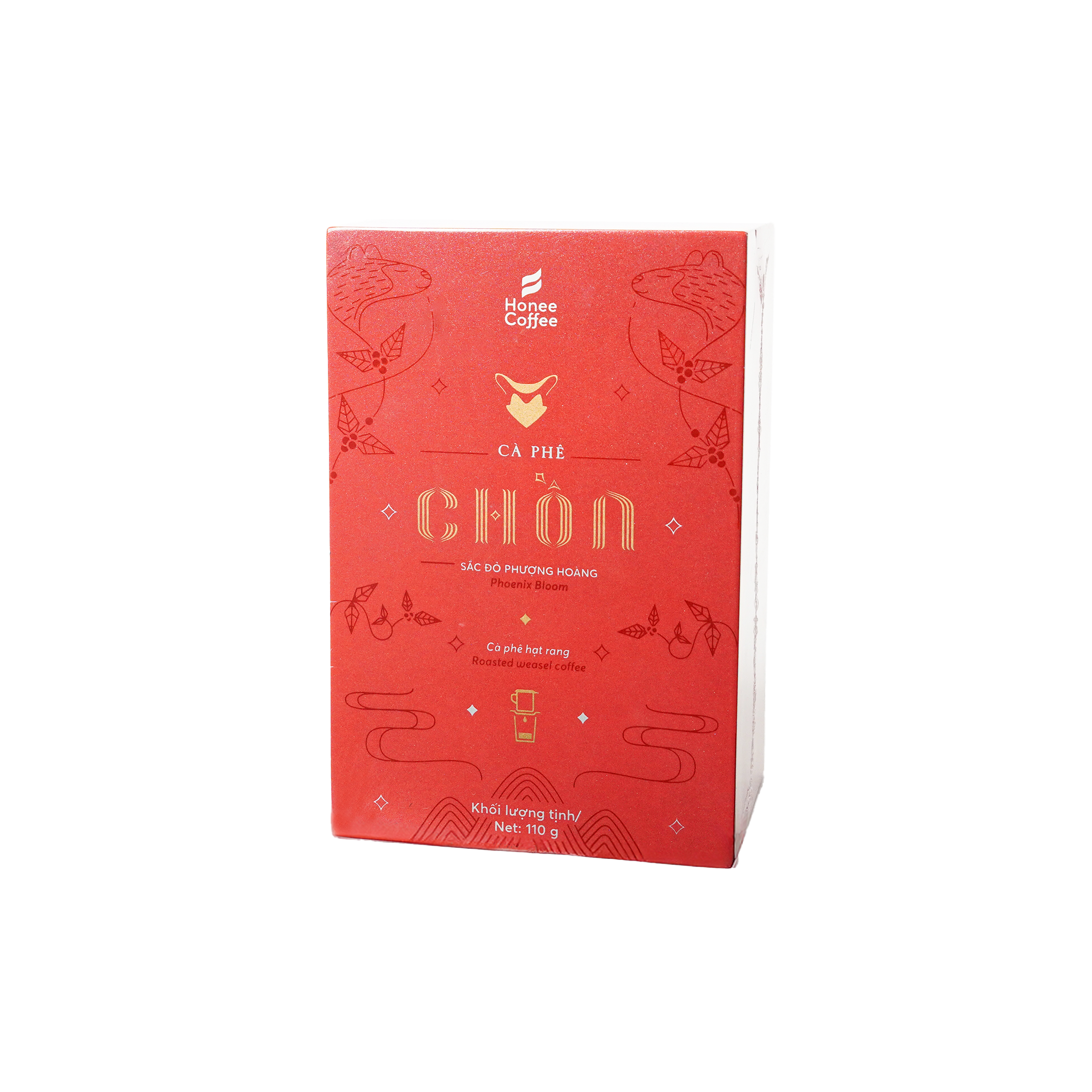 HỘP QUÀ HẠT RANG CHỒN SẮC ĐỎ PHƯỢNG HOÀNG (110G) - SƠN MÀI