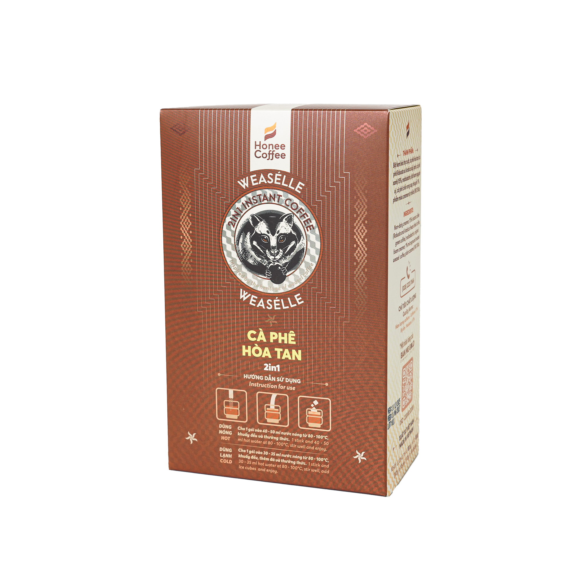 CÀ PHÊ HÒA TAN 2.1 WEASÉLLE (100G) [10 GÓI × 10G]