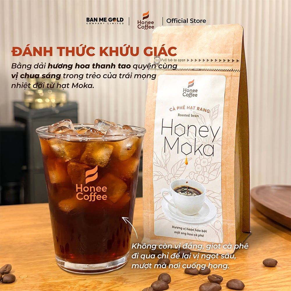 [KÈM BÌNH Ủ] Cà Phê Ủ Lạnh Cold Brew Bằng Hạt Cà Phê Moka PHỦ MẬT ONG HẬU NGỌT SÂU - Honey Moka Cafe Ủ Lạnh Cold Brew