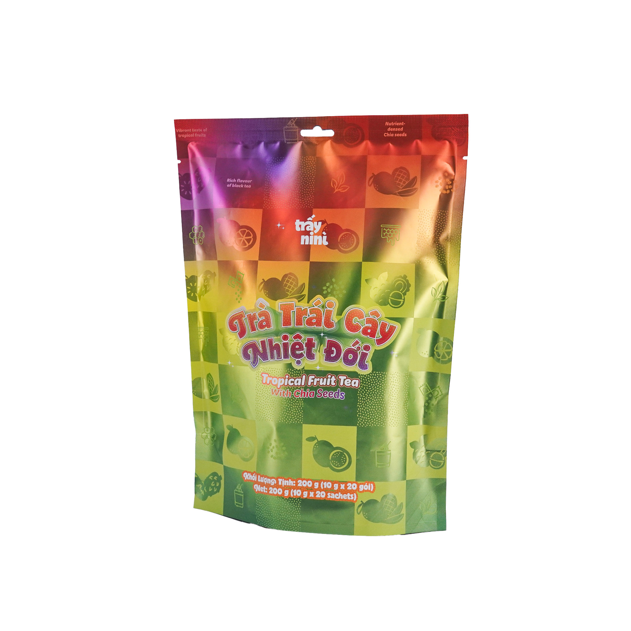 TRÀ TRÁI CÂY NHIỆT ĐỚI MIX 5 VỊ (200G) [20 GÓI VUÔNG × 10G]