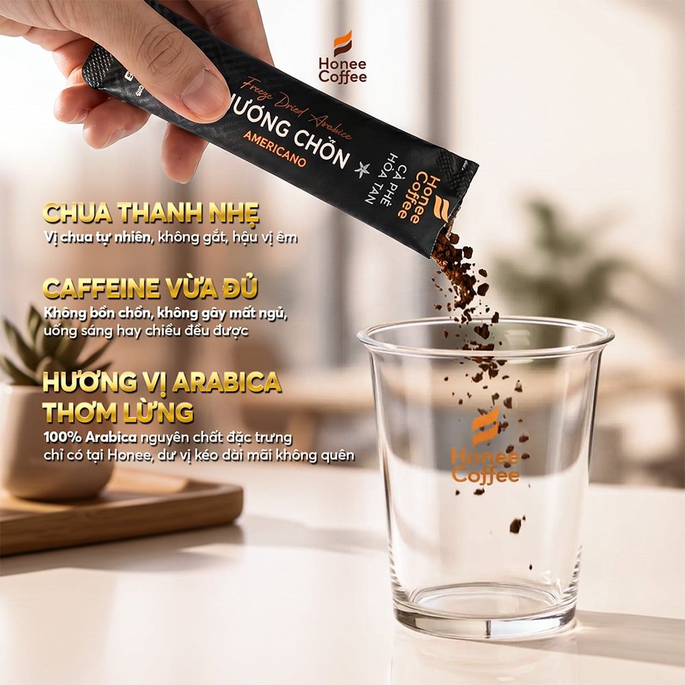 Cà Phê Hòa Tan Sấy Lạnh Arabica Gói - Gu nhẹ nhàng - Hộp 50g (20 gói) Tiện lợi mang đi du lịch - Ban Me Gold