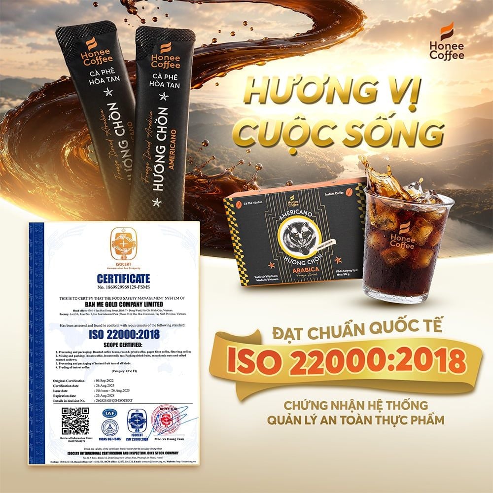 Cà Phê Hòa Tan Sấy Lạnh Arabica Gói - Gu nhẹ nhàng - Hộp 50g (20 gói) Tiện lợi mang đi du lịch - Ban Me Gold