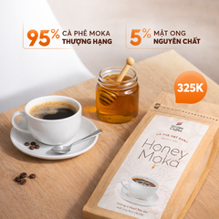 Cà Phê Hạt Rang Honey Moka Nguyên Chất - (250g NGUYÊN HẠT)- Cafe Moka Phủ Mật Ong Chính Hãng Ban Me Gold - Honee Coffee